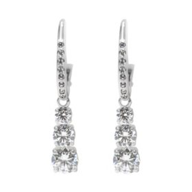 Swarovski Round Cut White Crystal Stilla Attract Hoop Earrings