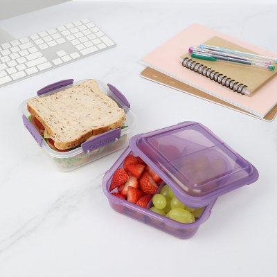 Sistema Lunch Stack to Go, Stackable Lunch Containers, 4-Pack