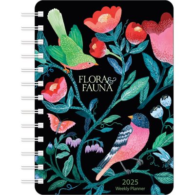 2025 Flora & Fauna 12-Month Weekly Planner, Spiral Bound