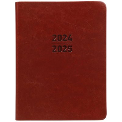 Large Brown Leather 18-Mount Planner, Flexibound