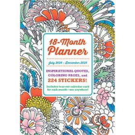 2025 18-Month Coloring Planner, Spiral Bound