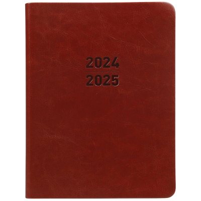 Small Brown Leather 18-Month Planner, Flexibound