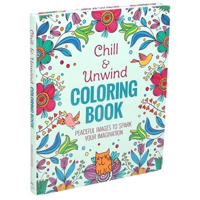 Printers Row Publishing Group Chill & Unwind Coloring Book, Paperback