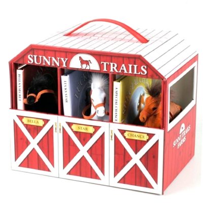 Sunny Trails Farms 3 Books & Play Horse Stable Barn Playset