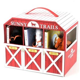 Sunny Trails Farms 3 Books Play Horse Stable Barn Playset