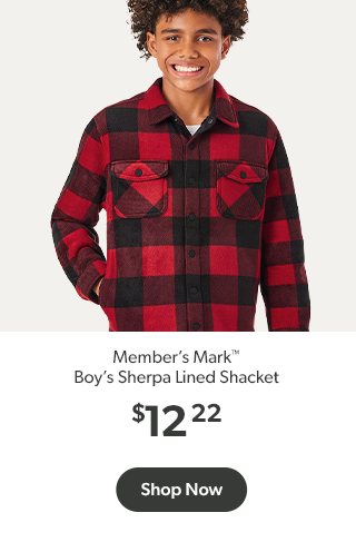 Shop Member’s Mark™ Boy's Sherpa Lined Shacket $12.22.