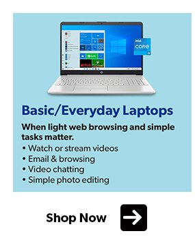 Basic/Everyday Laptops- When light web browsing and simple tasks matter