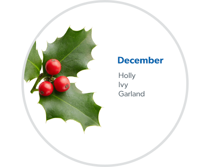 December: Holly, Ivy & Garland.