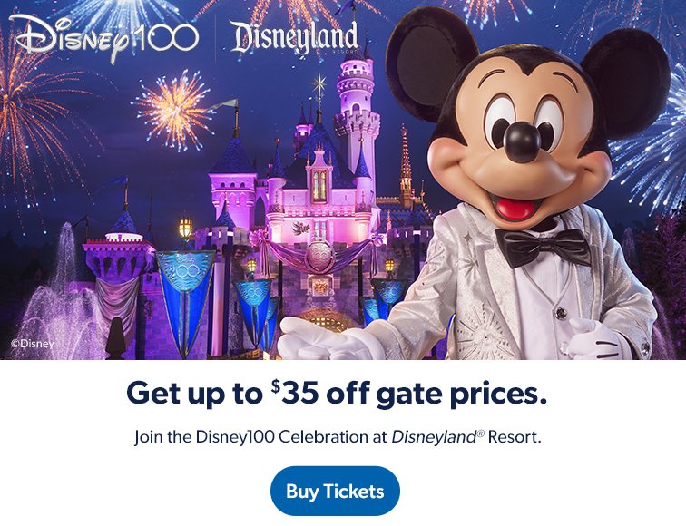 Get up to 35 dollars off gate prices on Disneyland Resort Theme Park tickets. Shop now.