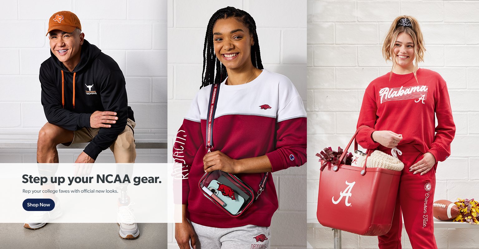 Step up your NCAA gear with official team apparel from your favorite colleges. Shop now.