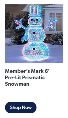 Member’s Mark 6-foot Pre-Lit Prismatic Snowman. Shop now!