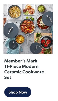  Member Mark 11 Piece Modern Ceramic Cookware Set With
