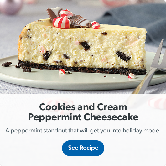 Cookies and cream peppermint cheesecake. See recipe. 