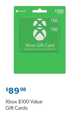 X box 100 dollar Value Gift Cards. 