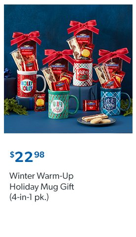 Winter Warm Up Holiday Mug Gift 4 in 1 pack. 