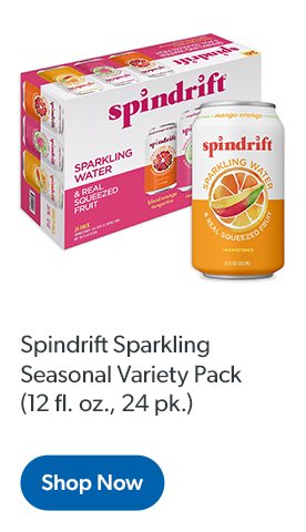 Spindrift Sparkling Seasonal Variety Pack, twelve fluid ounces each, twenty four count.
