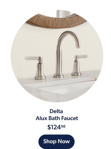 Delta Alux Bath Faucet. 124 dollars and 98 cents.