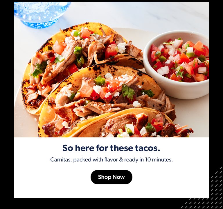 Member's Mark Pork Carnitas tacos packed with flavor & ready in 10 minutes. Shop Now.