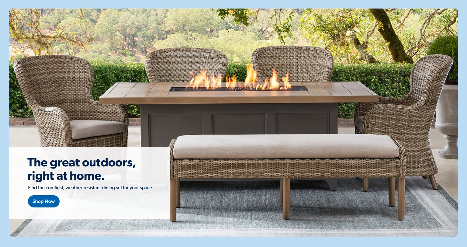 The great outdoors, right at home. Find the comfiest, weather-resistant dining set for your space. Shop now.