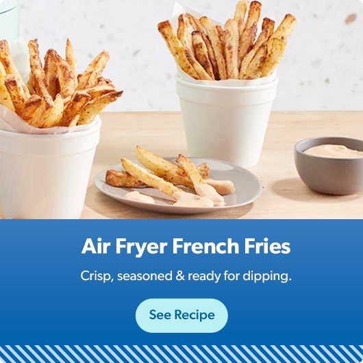 Air Fryer French Fries are crisp, seasoned and ready for dipping. See recipe.