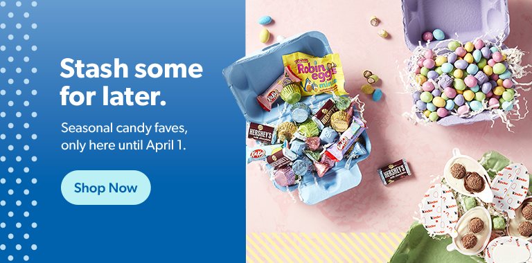 Stash Easter candy favorites for later, because they’re only here until April 1. Shop now.