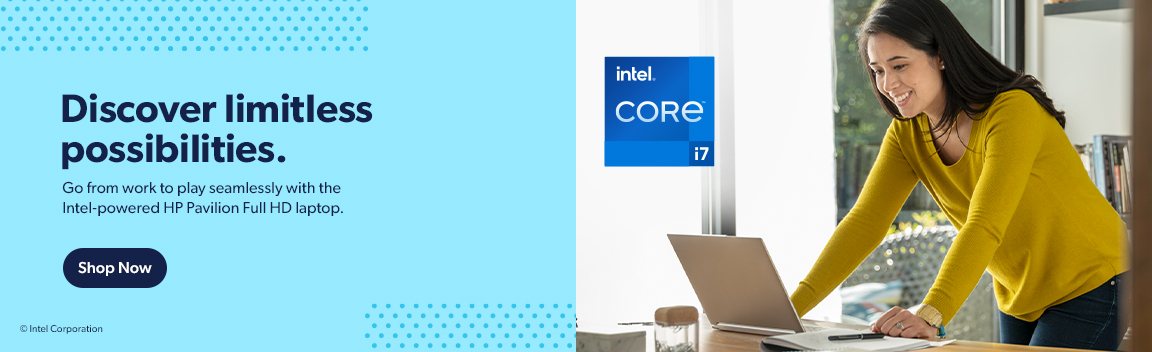 Go from work to play seamlessly with the Intel-powered HP Pavilion full HD laptop
