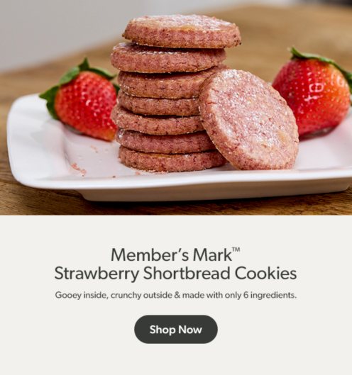 Gooey, crunchy Member’s Mark™ strawberry shortbread cookies, made with only six ingredients. See recipe.