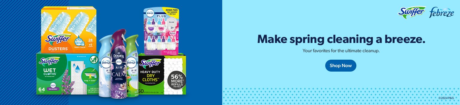 Make spring cleaning a breeze with Febreze and Swiffer. Shop now.