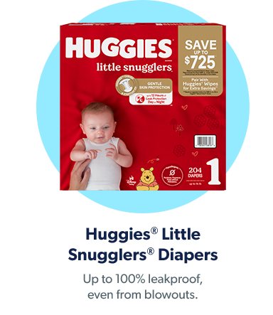 Huggies Little Snugglers Diapers are up to 100 percent leakproof, even from blowouts. Shop now.