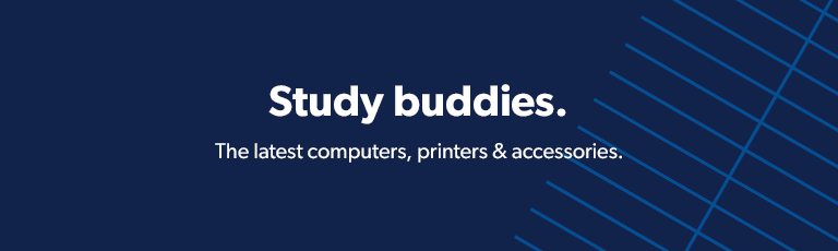 Study buddies. The latest computers, printers & accessories—they’re ready.