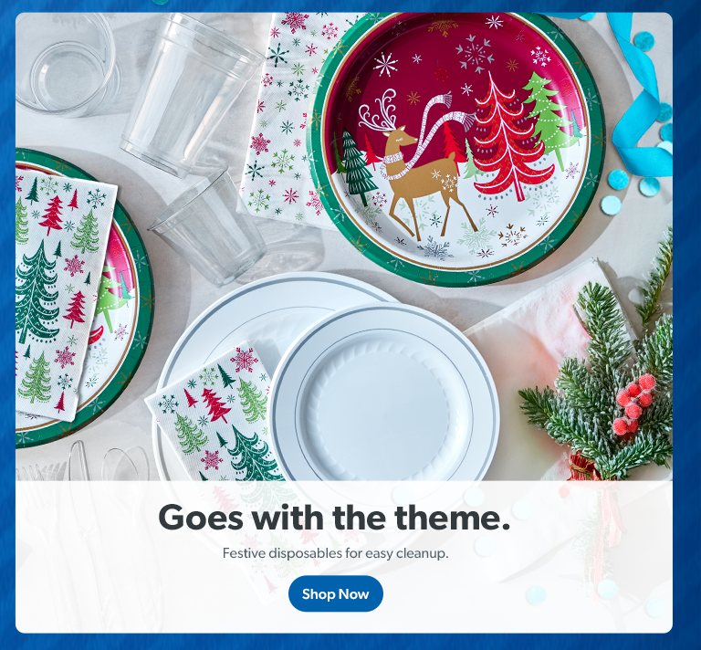 Goes with the theme. Festive disposables for easy cleanup. Shop now.