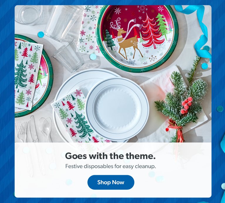 Goes with the theme. Festive disposables for easy cleanup. Shop now.