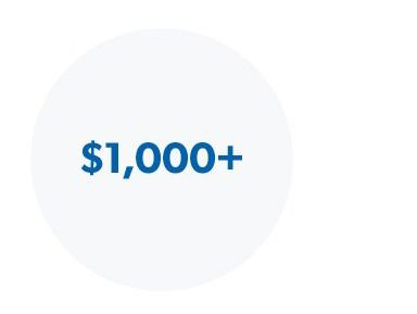 Shop $1000 and over.