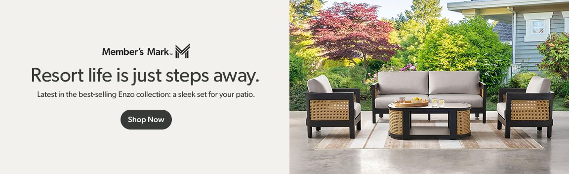 Resort life is just steps away. Latest in the best-selling Enzo collection, a sleek set for your patio. Shop Now.