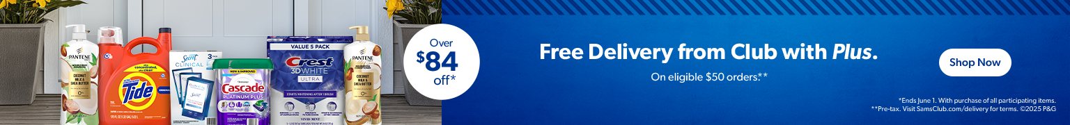 Get over eighty-four dollars off and free delivery from club on eligible fifty-dollar orders. Ends June 1. Shop Now.