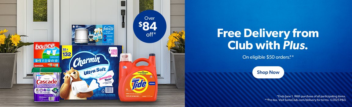Get over eighty-four dollars off and free delivery from club on eligible fifty-dollar orders. Ends June 1. Shop Now.