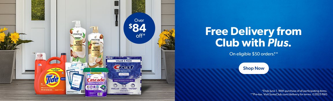 Get over eighty-four dollars off and free delivery from club on eligible fifty-dollar orders. Ends June 1. Shop Now.