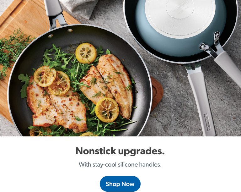 Non stick cookware with a stay cool silicone handle. Shop now. 